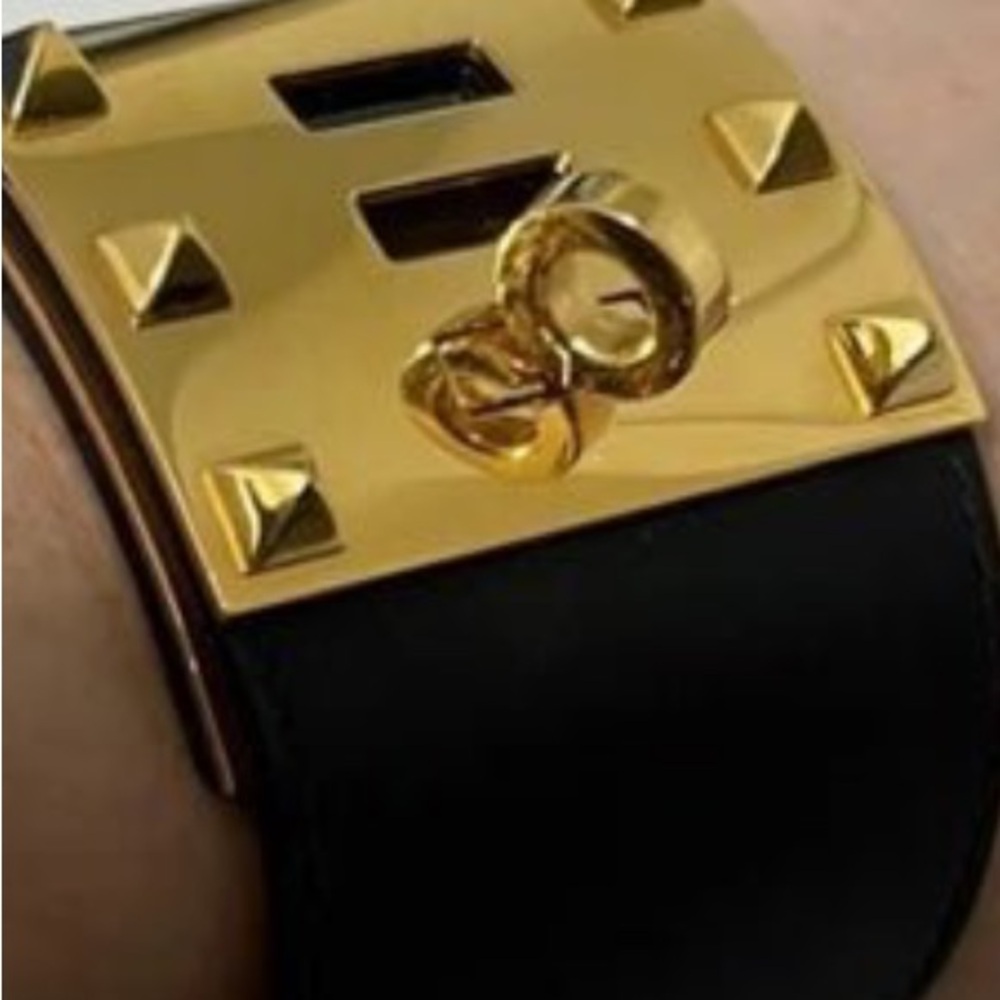 Hermes Extreme Gold Studded Leather Bracelet!!!! Wow